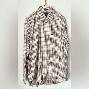 Faconnable Multicolor Plaid Thin Lightweight Cotton Button Up Shirt Men’s XL